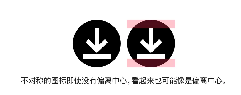 下载图标直接居中的视觉偏差